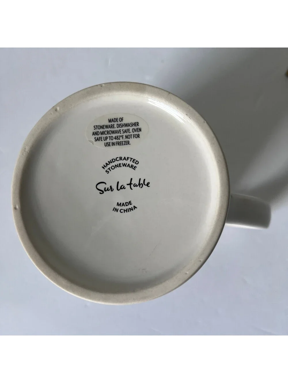 Sur La Table Monogram Mug French Bistro Stoneware Letter 